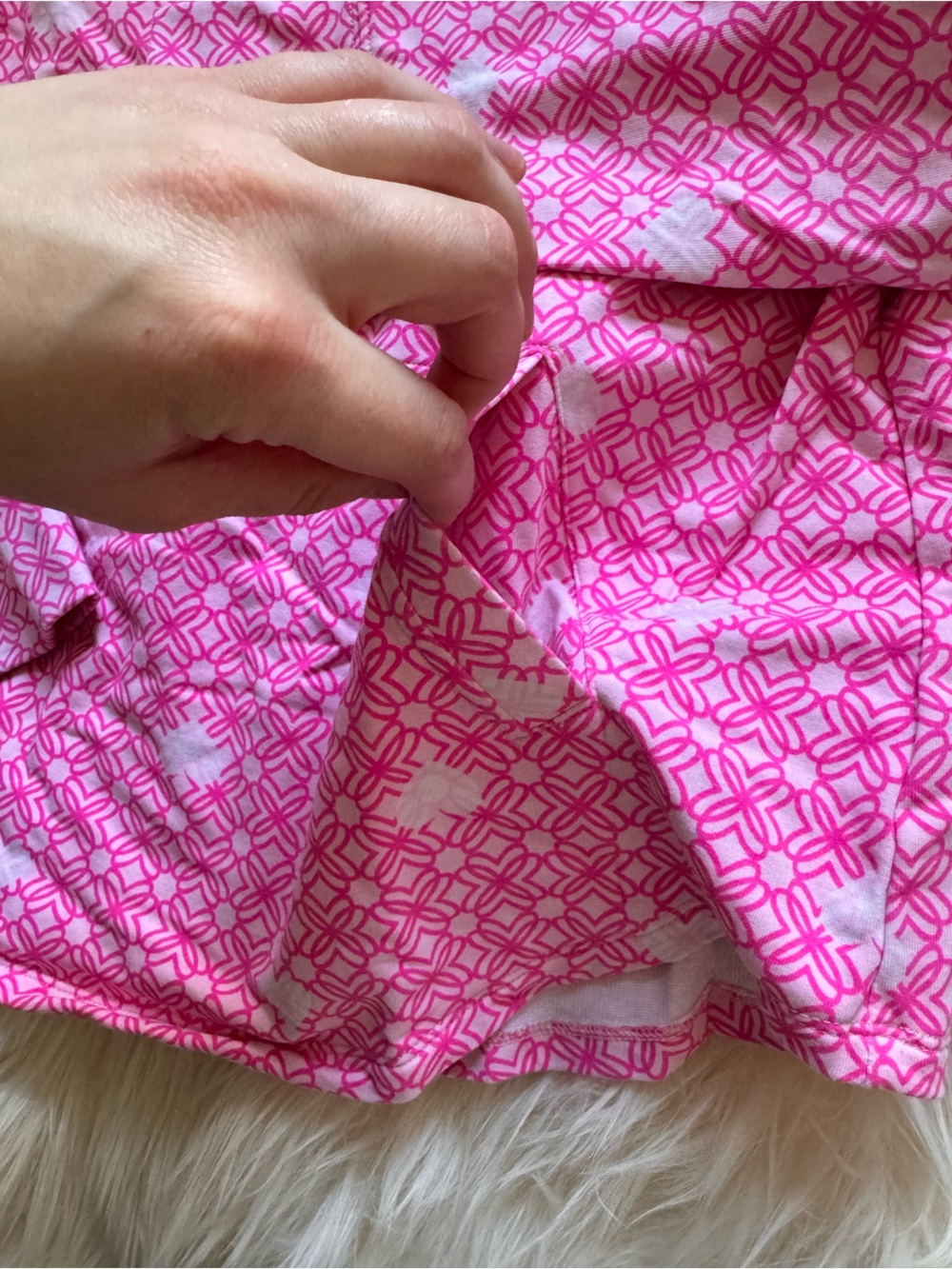 Lilly Pulitzer UPF 50+ Skipper Popover - pink geo pattern - LUXLETIC fabric - Picture 2 of 4